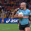 Braydon Trindall runs 65m to break the hearts of the Brisbane Broncos.