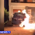 A home in Sydney’s south-west was sprayed with bullets and a car torched in the driveway as a woman and seven children slept inside.