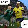 A wild crowd roars Mexico to victory over Ecuador and into the last 16 at the World Cup.