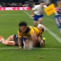Hurricanes star Ruben Love is on target with a pinpoint kick to set up a try against the Highlanders.