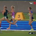 Jessica Hull is clipped and hits the deck in a wild sprint finish in the women's 1500m final at the Australian athletics championships. Claudia Hollingsworth wins the race.