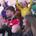 In the NRL's 'Biggest Party', the crowd at Stadium Australia sing Jai Arrow happy birthday for his 31st birthday.