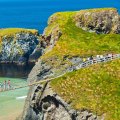 At Carrick-a-Rede you can test your bravery by walking across a short rope bridge to the small island used as a launch site by salmon fisherman in centuries past.