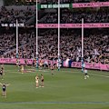 Richmond forward Tom Lynch gives away a free kick in his own goal square when the Tigers are kicking for goal.