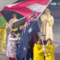 Cooper Woods and Danielle Scott are the flag-bearers for Australia at the closing ceremony of the Milano Cortina Games.