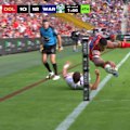Dolphins winger Jamayne Isaako gives his side a half-time lead with a trademark try in the corner.