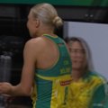 Kate Moloney runs off the court seconds into the game after dislocating her finger while trying to make an intercept.
