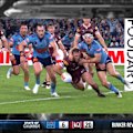 Cameron Murray is penalised for his grapple with Kurt Capewell before a juggling effort that may have been a try.