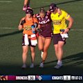 After just coming off the bench, Bree Spreadborough comes back off the field with a suspected right ankle injury. 