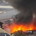 A suspicious fire has ripped through a Perth mechanic, destroying dozens of cars parked for repairs.