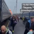 A Russian drone struck a train in Ukraine shortly after senior visiting officials passed through.
