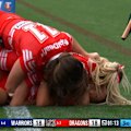 Tahlia O'Brien dives over in the corner to give the Dragons a last-ditch victory.