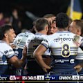 Scott Drinkwater puts the North Queensland Cowboys in front 19-18 after a golden point field goal.