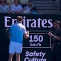 Stan Wawrinka has a humorous interaction with a fan who dropped his beer onto the court.