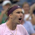 Alexander Zverev lets fly at his team after dropping serve to Quentin Halys in the third set.