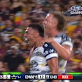 Soni Luke cuts apart Brisbane's middle defence to score a brilliant solo try.