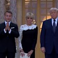 Trump is welcomed to Versailles by Macron ahead of dinner at the Palace