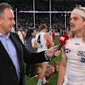 Bailey Smith tossed in a little jab at the Western Bulldogs on Friday night after beating Gold Coast.