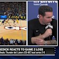 Lakers player and their coach JJ Redick voice their concerns with the officiating during the club's loss to the Oklahoma City Thunder.