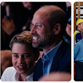 Prince and Princess of Wales, and their three children, watch the netball and cycling in Glasgow.