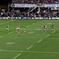 Ashton Ward kicks South Sydney's second 40/20 of the night with a brilliant piece of skill.