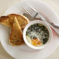Break out of your breakfast rut with baked spinach eggs.