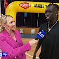 Australian sprint sensation Gout Gout speaks to 9News Queensland after partnering up with Vegemite.