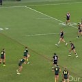 Australian rookie Jack Bostock scores a hat-trick of tries as the Kangaroos beat the Kiwis in a World Cup thriller.