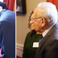 Survivor of the Holocaust told to 'let go of the King's hand' during Buckingham Palace event on Holocaust Memorial Day.