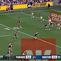Panthers co-captain Isaah Yeo knocks the ball on deep in Roosters territory.