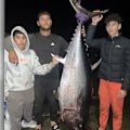 Four brothers have reeled in a 107 kilogram southern bluefin tuna on board their charter boat near Apollo Bay on Victoria’s Surf Coast.