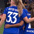 Chelsea's Sandy Baltimore opens the scoring against the A-League All Stars in Sydney.