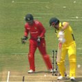 Mitch Marsh loses his off-stump from the bowling of Wellington Masakadza.