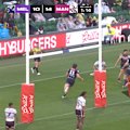 Melbourne halfback Hayden Watson scores a brilliant solo try against Manly.