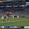 Murray Taulagi cops a serve from Andrew Johns after his mistake.