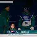 Australia's Ally Hickman nails her first run in the women's big air qualifying.