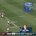 Broncos gun Tamika Upton carves up the Titans.