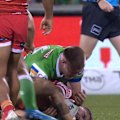 Andrew Johns questions why Raiders gun Morgan Smithies was placed on report for an elbow to the hand while on the ground.