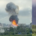 A drone strike on a Moscow oil depot has set off a fiery blast that sent the lid of a storage tank high into the air, in a new demonstration of Ukraine’s ability to reach targets deep inside Russia.