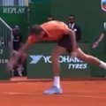 Daniil Medvedev loses his temper after failing short of winning a point against Matteo Berrettini at the Monte Carlo Masters.
