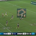 Cowboys young gun Jaxon Purdue races away for a solo try against the Titans.