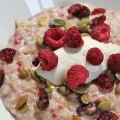 Classy: Activated nut porridge with raspberries and organic yoghurt.