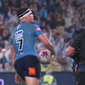 Nathan Cleary gives the Blues a chance to seal a late comeback with a try to close the gap to four.
