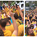 Millions of fans flock to live sites across the country to watch the World Cup clash between Australia and Paraguay.
