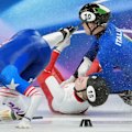Kamila Sellier was wheeled out of Milano’s ice skating arena after a competitor’s blade sliced her face near her eye during the women’s 1500 metres at the Winter Olympics.