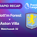  Watch the goals and big moments from Aston Villa's visit to The City Ground to face Nottingham Forest in Premier League Matchweek 32 action.