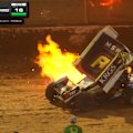 A heart-stopping, high-stakes crash left punters at the Toowoomba Speedway rattled.
