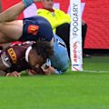 Hamiso Tabuai-Fidow scores the Maroons first try of game three.