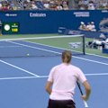 Italian star Luciano Darderi celebrates an epic point won against Us Open men's No.1 seed Alexander Zverev.