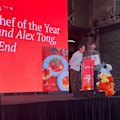 Speechless Alex Tong and Hussein Sarhan of South End accept Chef of the Year.